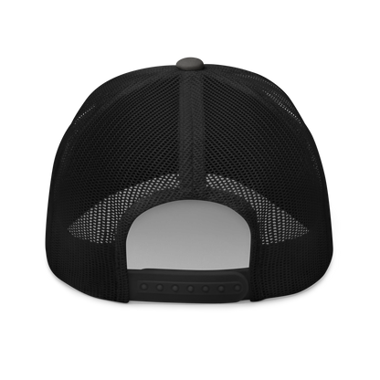 Atlas Moth "Attacus taprobanis" Embroidered Charcoal Grey & Black Trucker Hat Back Mockup