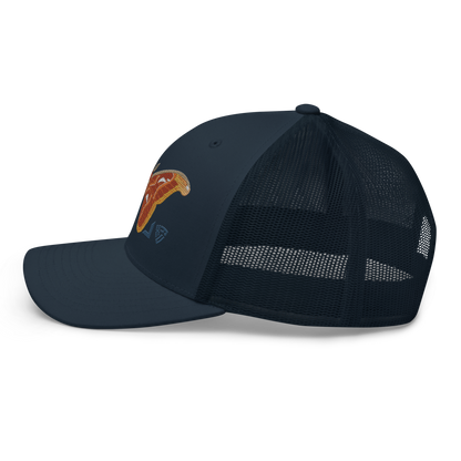 Atlas Moth "Attacus taprobanis" Embroidered Navy Blue Trucker Hat Left Mockup