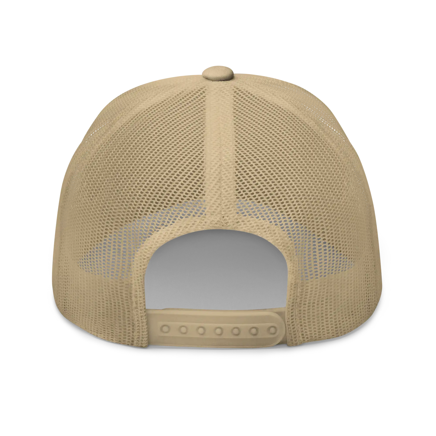 Bontequagga "Equua quagga burchellii" Embroidered Khaki Trucker Hat Back Mockup