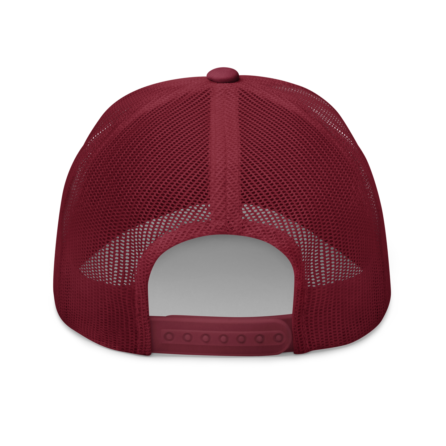 Giant Butterfly Lizard "Leiolepis guttata" Embroidered Cranberry Red Trucker Hat Back Mockup
