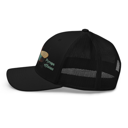 Lanternfly "Pyrops effusa" Embroidered Black Trucker Hat Left Mockup