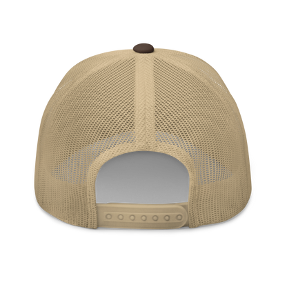Lanternfly "Pyrops effusa" Embroidered Brown & Khaki Trucker Hat Back Mockup