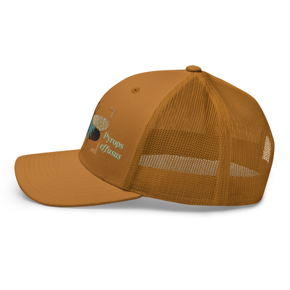 Lanternfly "Pyrops effusa" Embroidered Caramel Trucker Hat Left Mockup